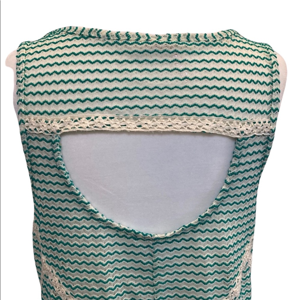 Free People Green Lace Crochet Peplum Tank Small - Picture 9 of 14